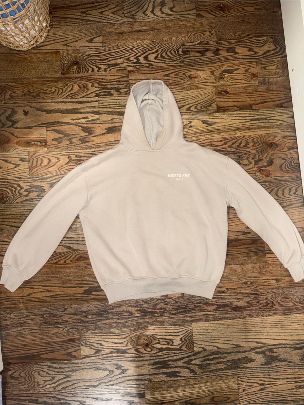 White Fox Boutique Cream Hoodie Sweatshirt